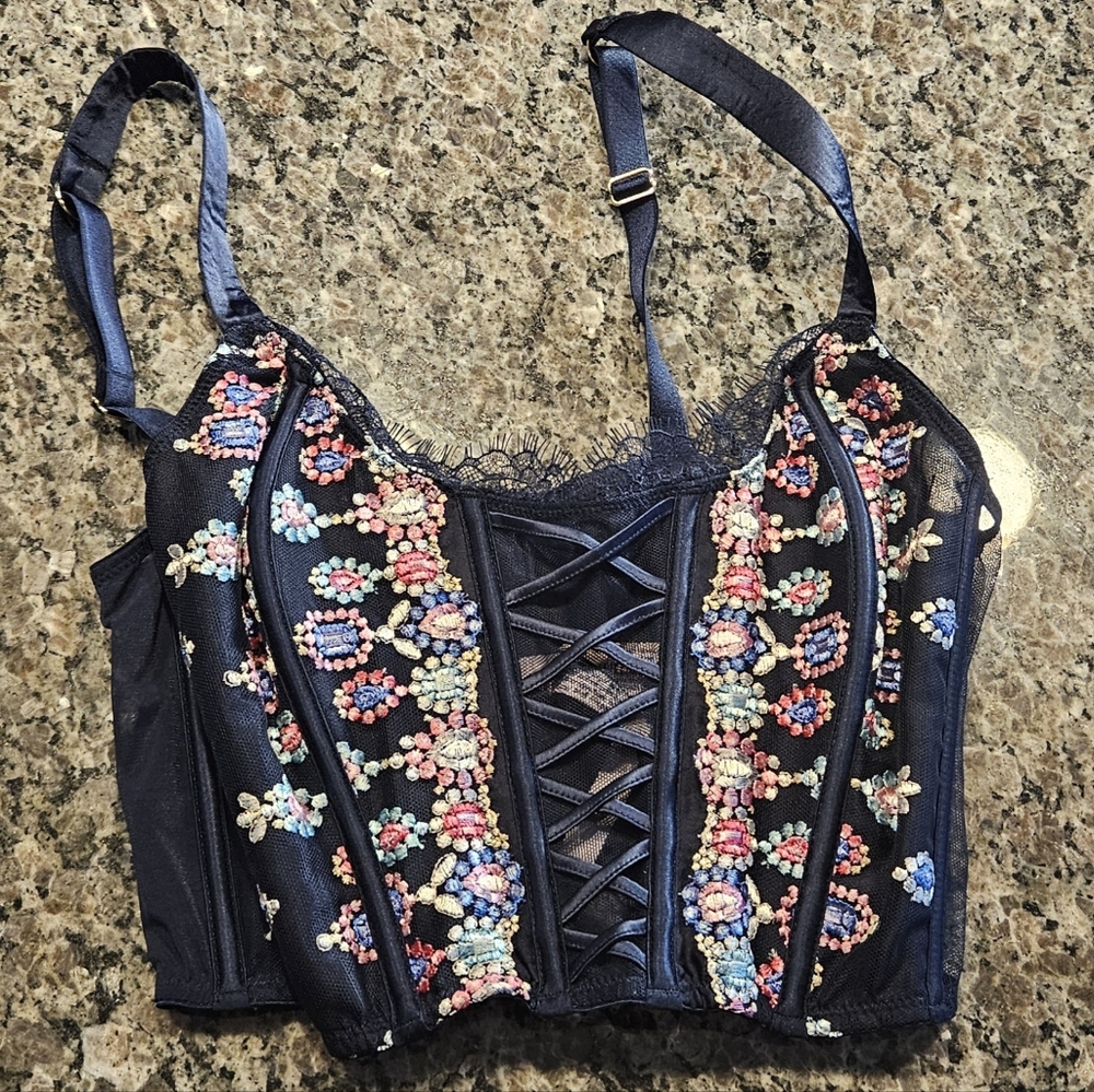 VICTORIAS SECRET DREAM ANGELS UNLINED CORSET BUSTIER BRA TOP M